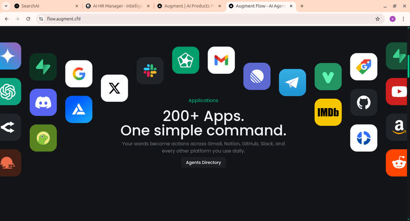 Augment Flow workflow automation dashboard
