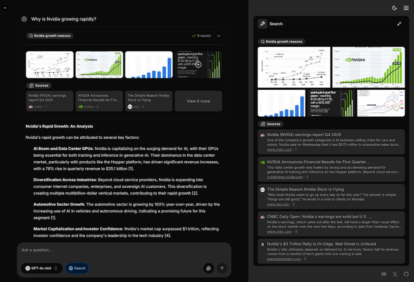 AI-Powered Search Engine intelligent search interface with natural language processing and AI models